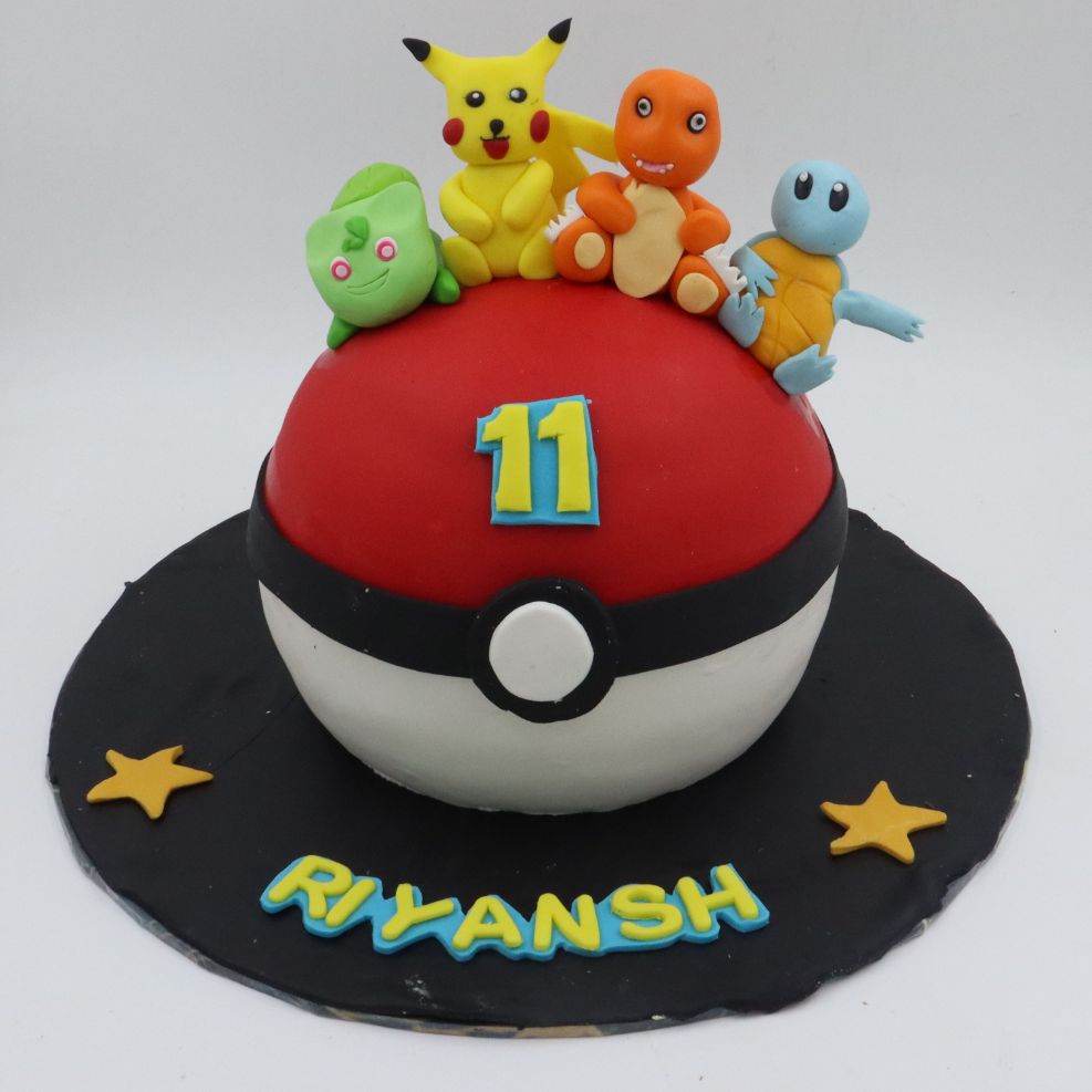 Pokémon Theme Cake With Character On It – KS Bakers