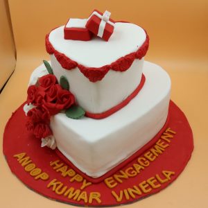 Heartfelt Beginnings Celebration | 2-Tier | Fondant | Engagement Theme | Engagement Cake
