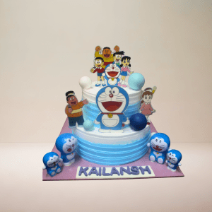 Blue Doraemon & Friends Cake