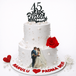 45th Wedding Anniversary Pearl Cake