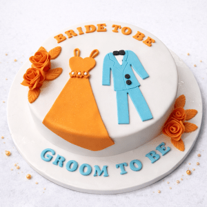 Elegant Bride & Groom to Be Cake