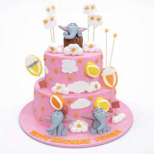 Whimsical Dumbo Circus Adventure Cake
