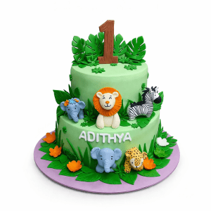 Adorable Jungle Safari Animal Cake